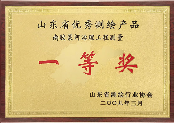 2008年山東省優秀測繪產品一等獎